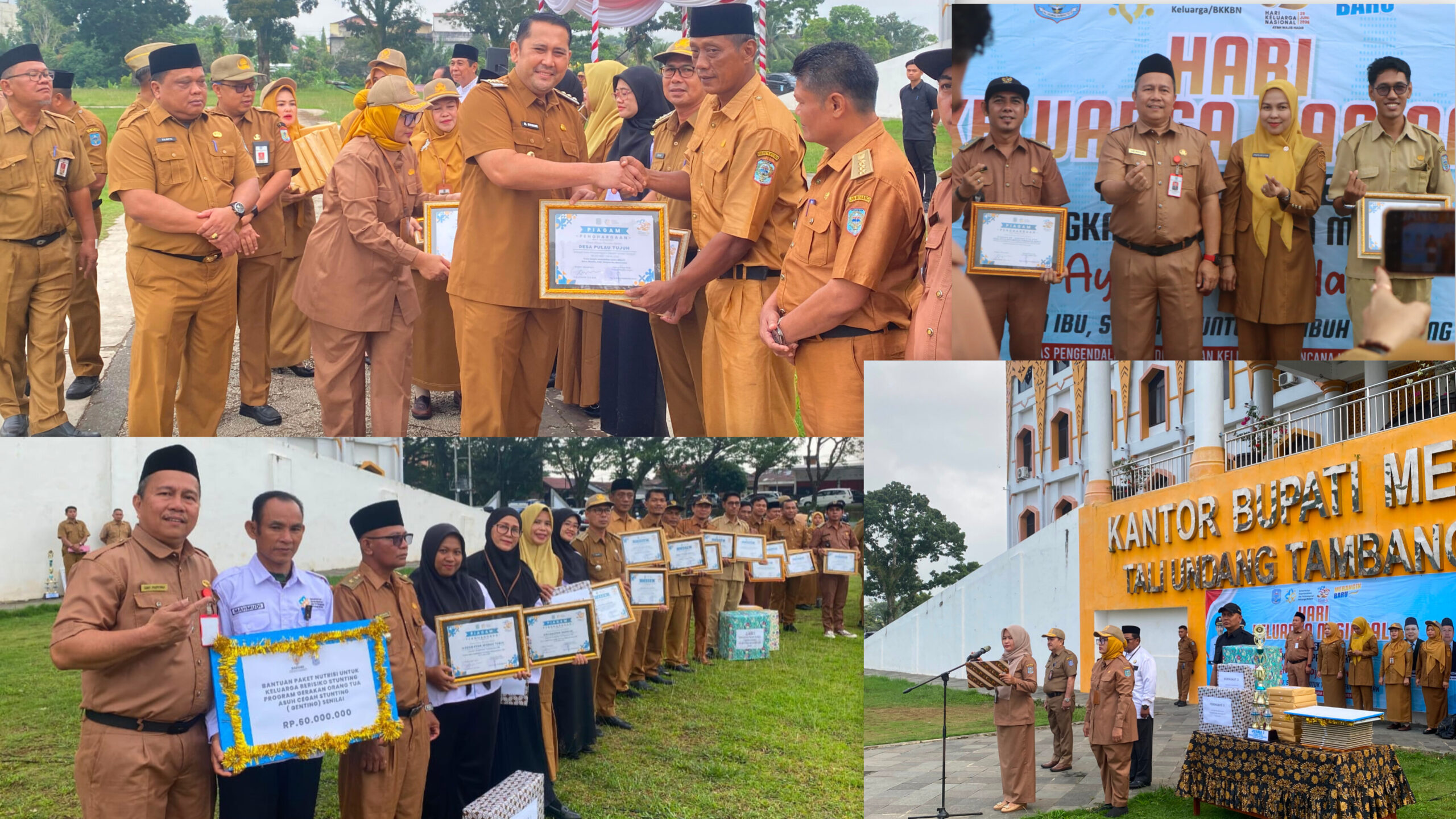 Senyum Bahagia Harganas ke-33, Bupati Merangin Bersama DPPKB Salurkan Bantuan dan Berikan Penghargaan